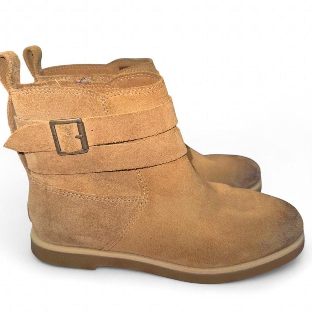 UGG Tan Brown Suede Leather Distressed Ankle Boots‎ Ladies Size 6